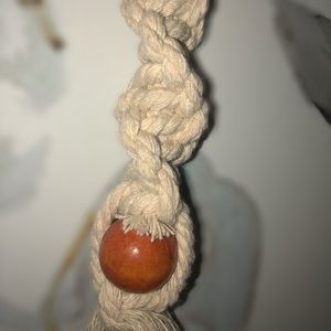 Hand-Crafted Macramé Key Chain with Bead